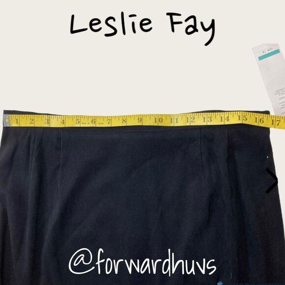 Vintage Leslie Fay Block Cognac / Black Long Sleeve Zip & Skirt Set Size 16 - Picture 3 of 7